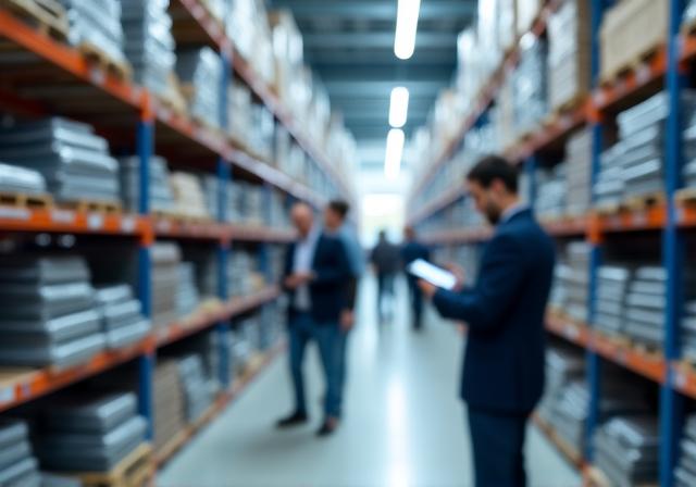 Almacén textil con tecnología logística